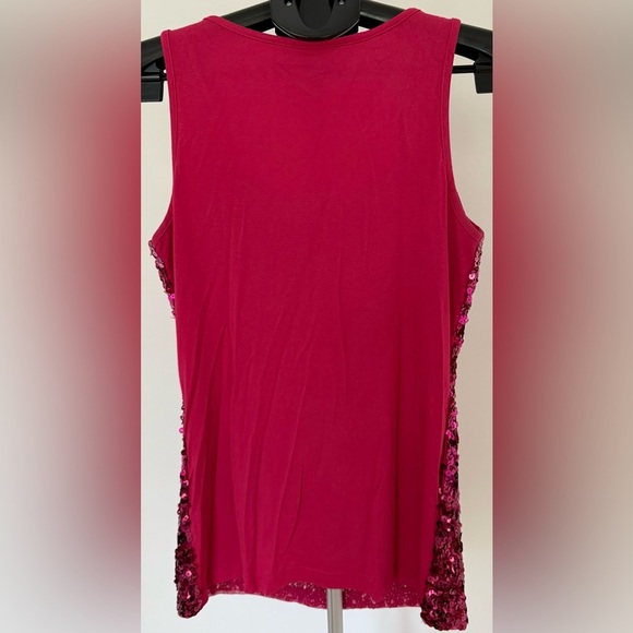 Maner | Ombré Pink Sequin Sleeveless Top | Size Medium - Picture 3 of 4